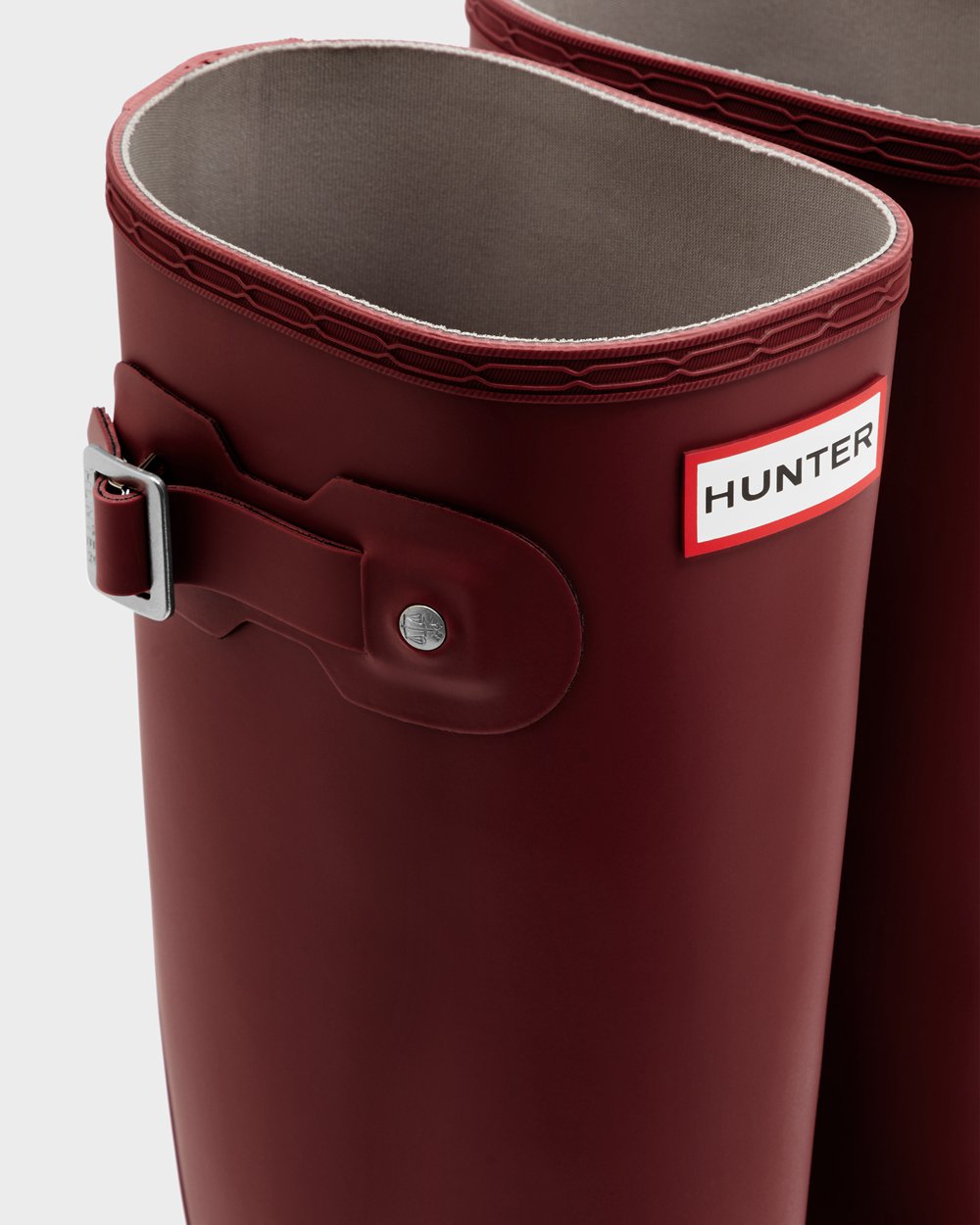 Womens Tall Rain Boots - Hunter Original (59EYTBCDH) - Grey Red